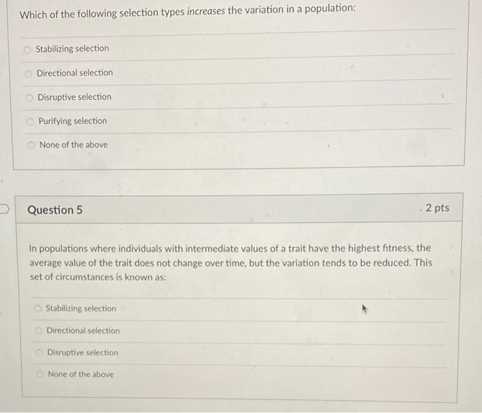 Solved Which of the following selection types increases the | Chegg.com