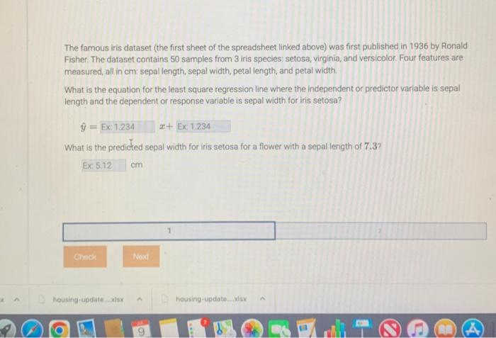 Solved The famous iris dataset (the first sheet of the | Chegg.com