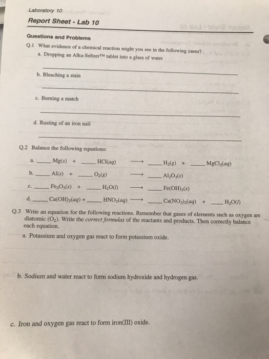 Solved Laboratory 10 Report Sheet - Lab 10 Questions And | Chegg.com