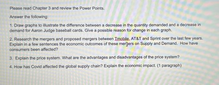 Solved Please read Chapter 3 and review the Power Points. | Chegg.com