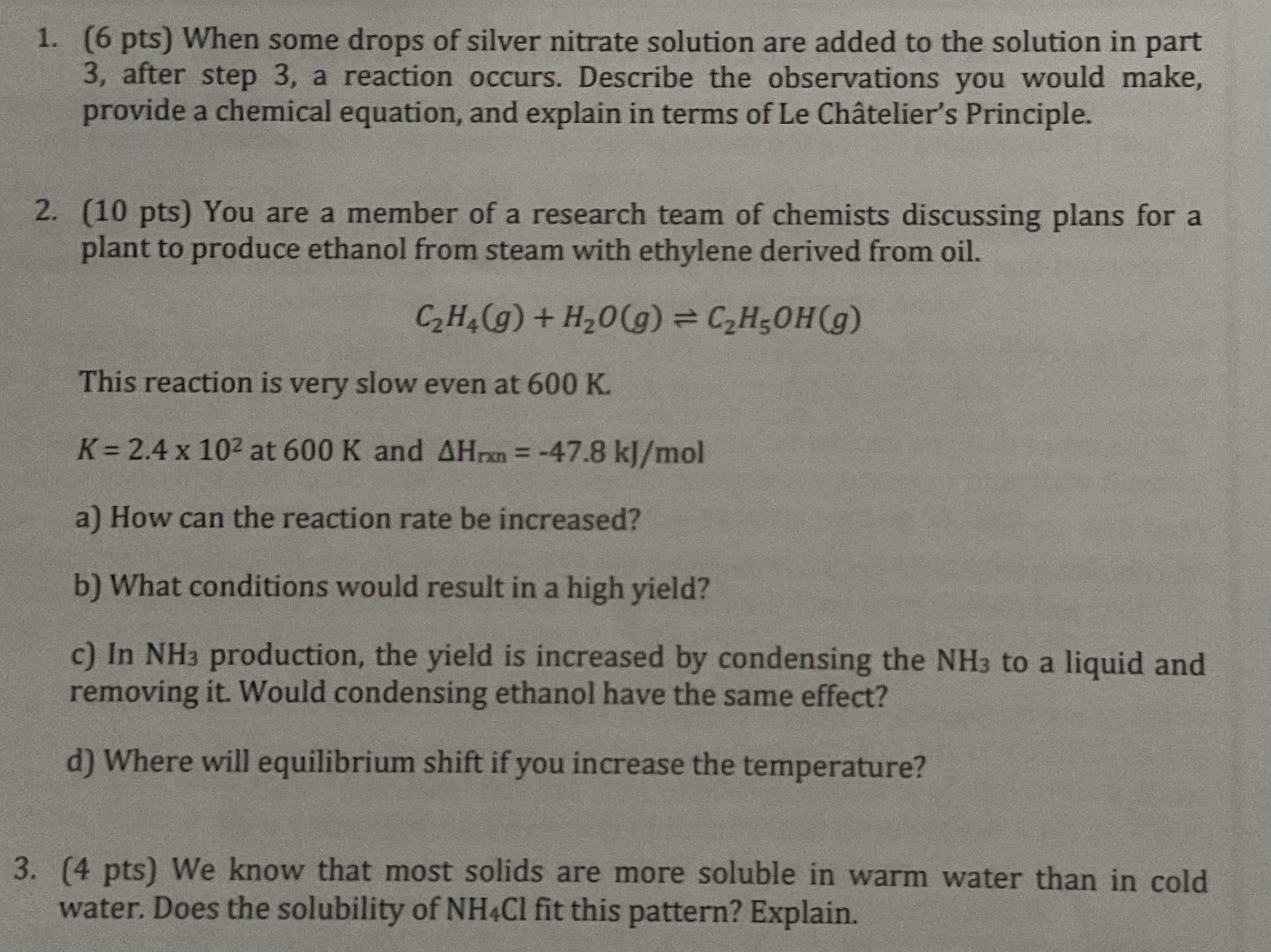 6 pts When some drops of silver nitrate solution Chegg