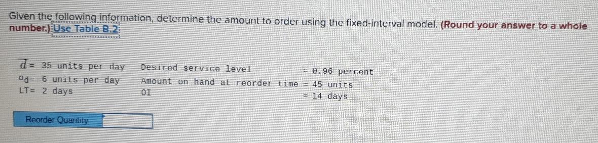 Solved Given the following information, determine the amount | Chegg.com