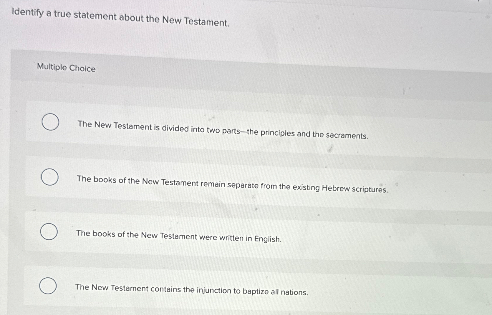 Solved Identify a true statement about the New | Chegg.com