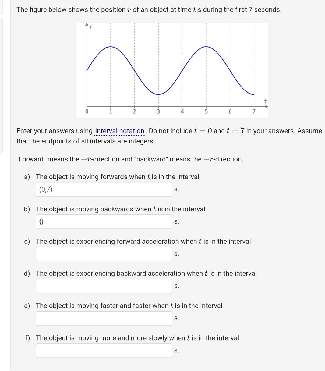 Solved The figure below shows the position r of an object at | Chegg.com