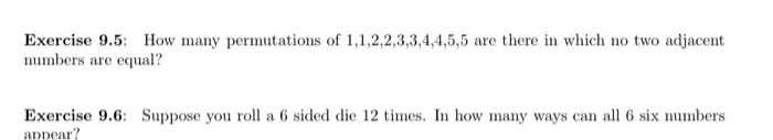 Solved Exercise 9.5: How many permutations of | Chegg.com