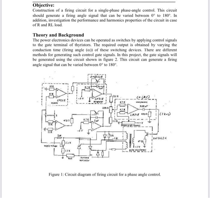 Objective: Construction of a firing circuit for a | Chegg.com