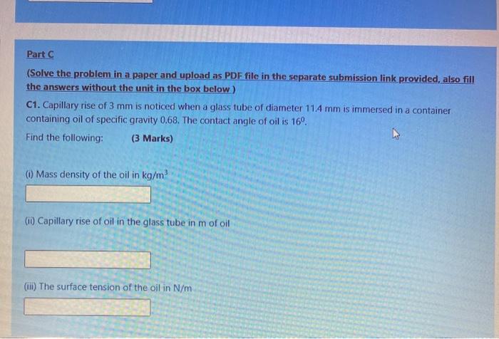 Solved Part (Solve the problem in a paper and upload as PDF | Chegg.com