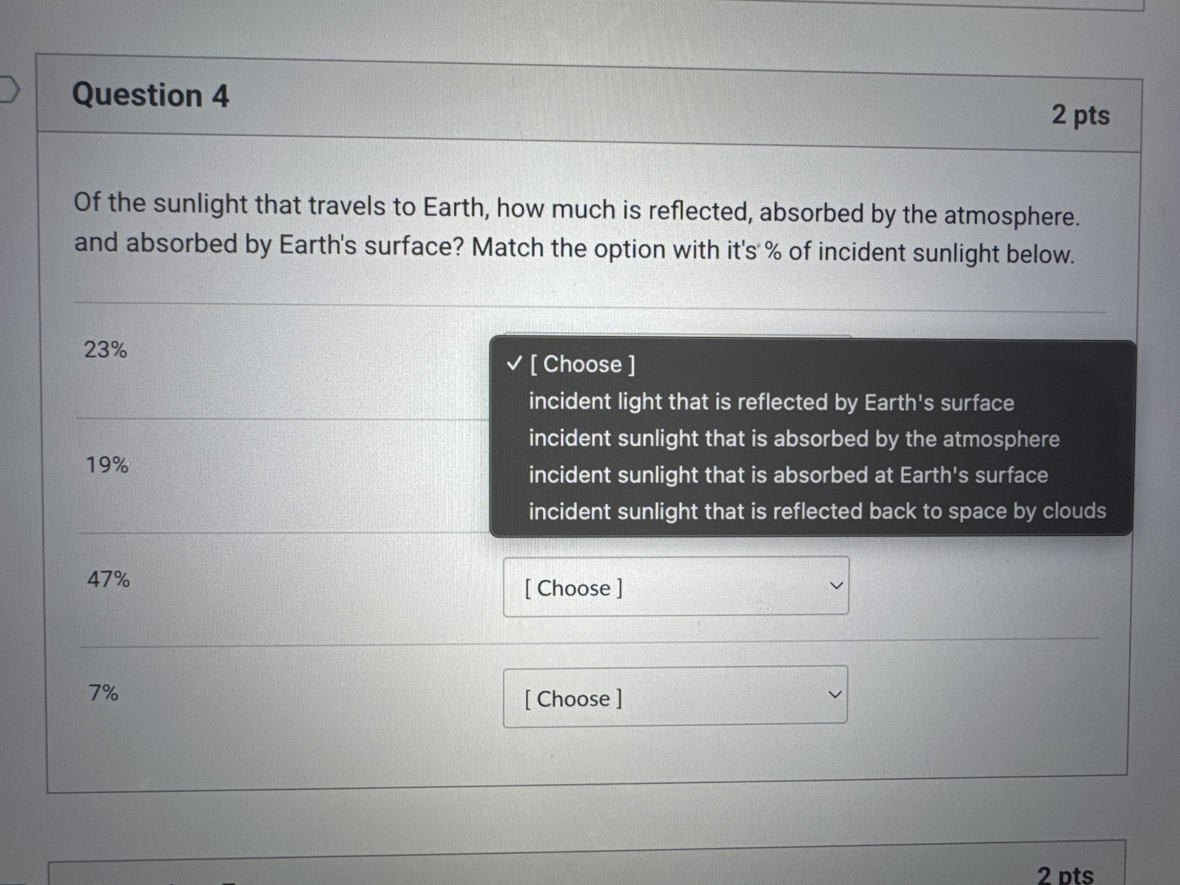Solved Question 4Of the sunlight that travels to Earth, how | Chegg.com