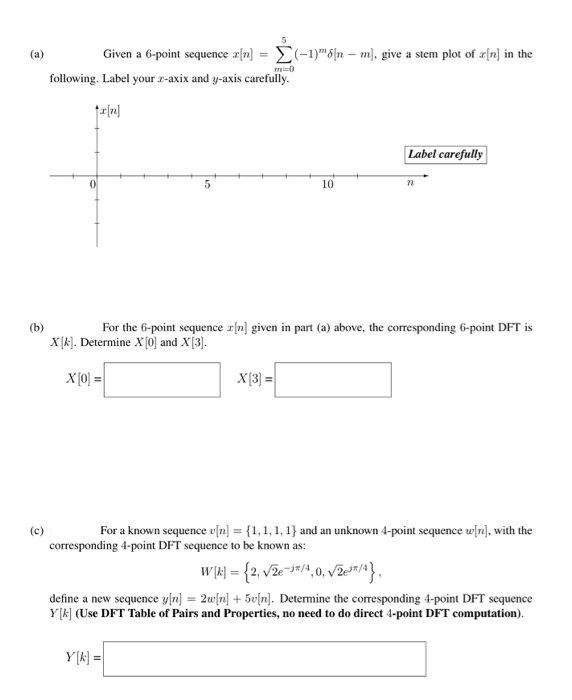 Solved Given A 6 Point Sequence N 1 5 N M Give Chegg Com