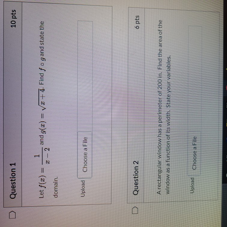 Solved Question 1 10 pts Let f(x) 1 C 2 and g(x) = vx + 4. | Chegg.com