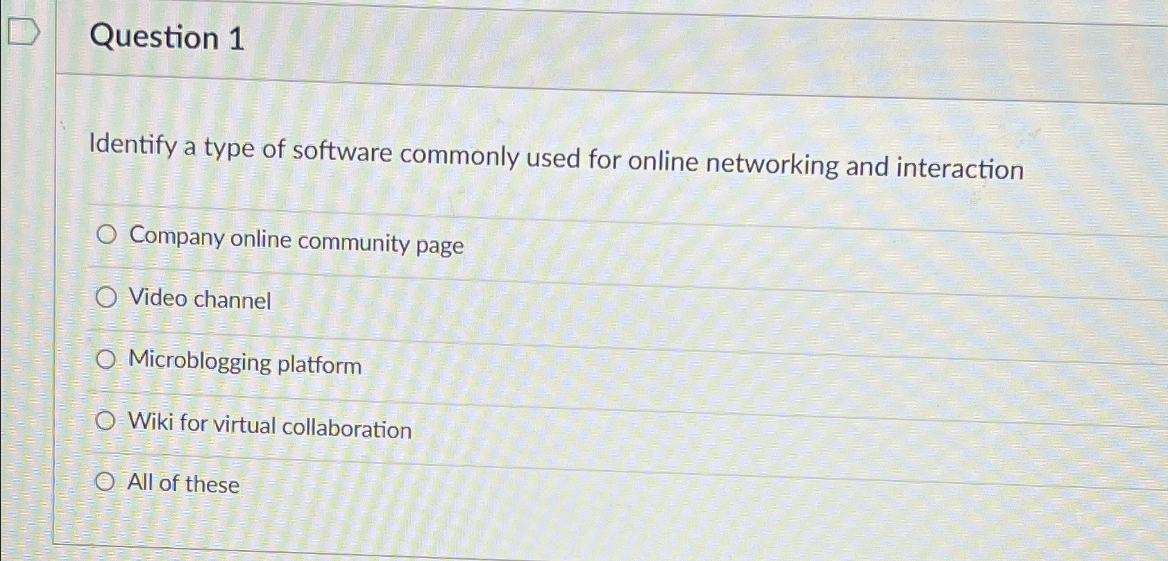 Solved Question 1Identify a type of software commonly used | Chegg.com