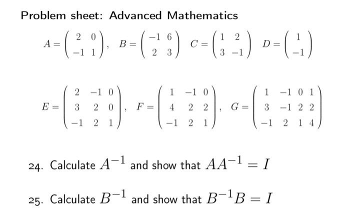 Solved Problem sheet: Advanced Mathematics | Chegg.com