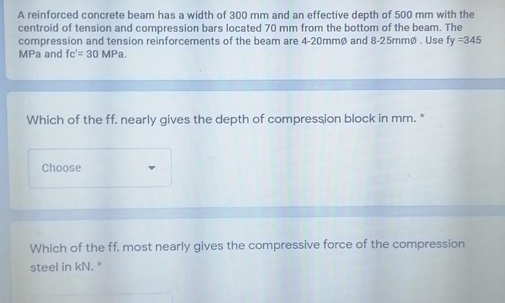 Solved A reinforced concrete beam has a width of 300 mm and | Chegg.com