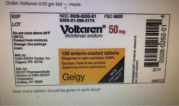Voltaren 50mg diclofenac 75