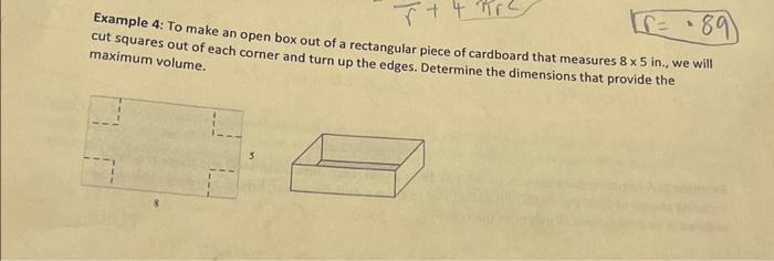 Solved Example 4: To make an open box out of a rectangular | Chegg.com