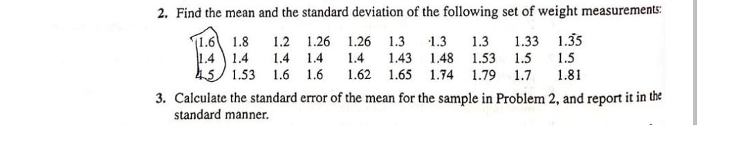 Solved 2. Find the mean and the standard deviation of the | Chegg.com
