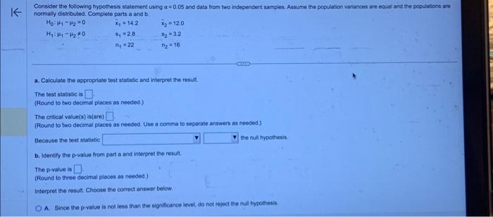 Solved Consider The Following Hypothesis Statement Ushy