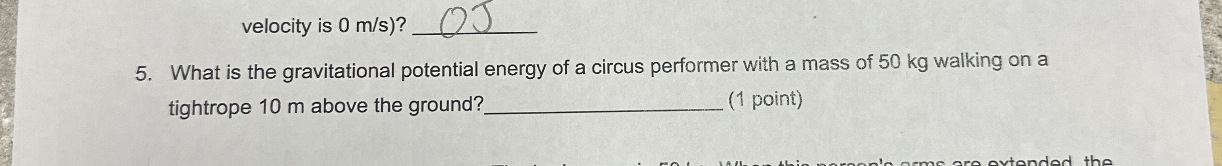 Solved 5. ﻿What is the gravitational potential energy of a | Chegg.com