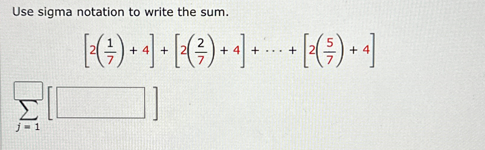 Solved Use sigma notation to write the | Chegg.com