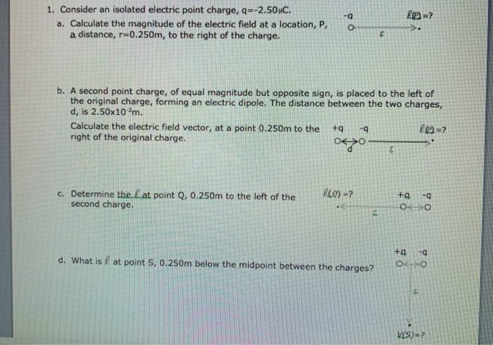 Solved =? 1. Consider An Isolated Electric Point Charge, | Chegg.com