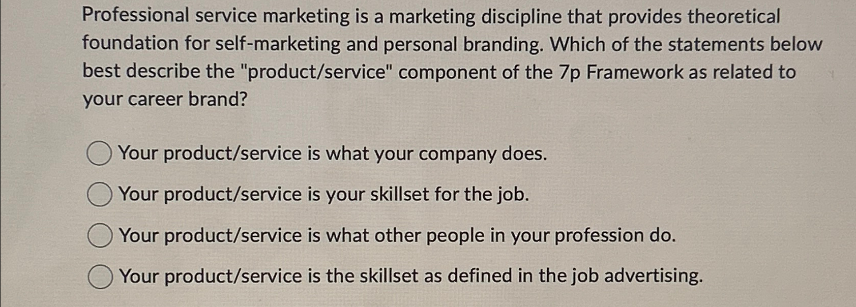 Solved Professional service marketing is a marketing | Chegg.com