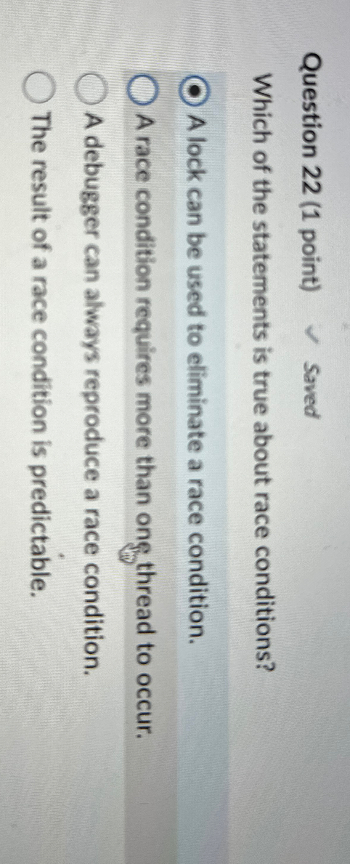 Solved Question 22 (1 ﻿point) ﻿SavedWhich of the statements | Chegg.com