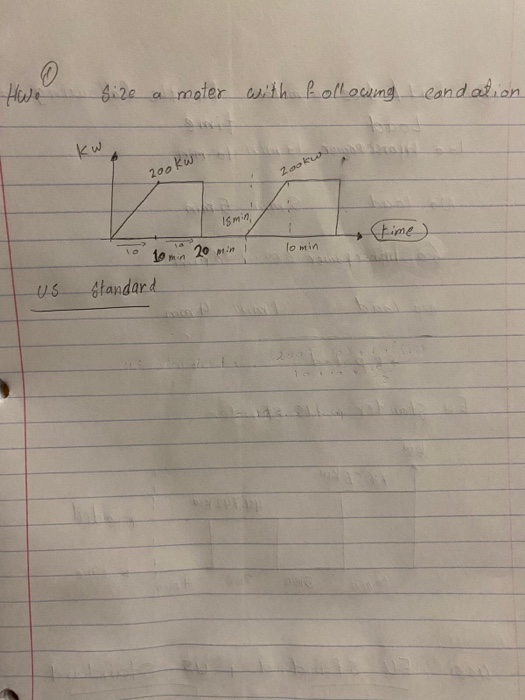 Solved a mator find / Size Load loo horsepower line for the