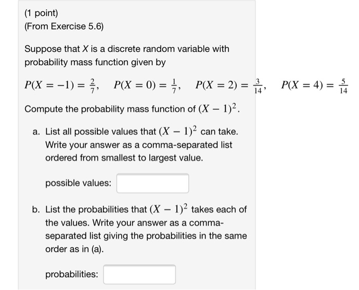 Solved 1 Point From Exercise 5 6 Suppose That X Is A Chegg Com