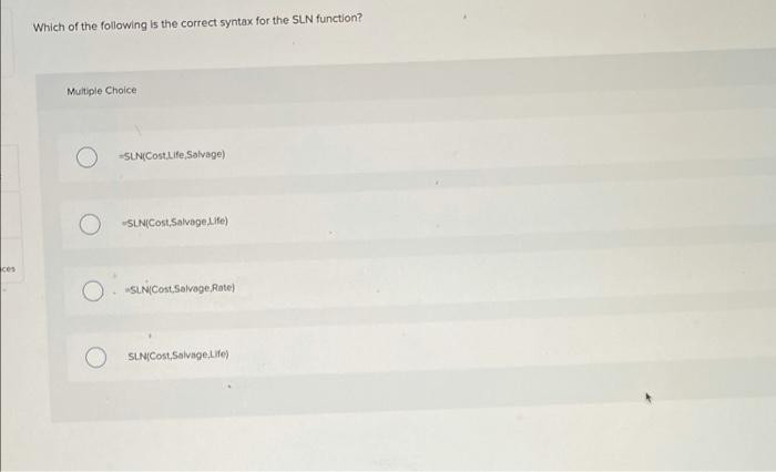 Solved Which of the following is the correct syntax for the | Chegg.com