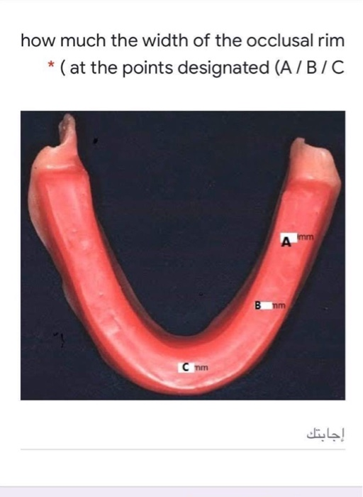 Occclusal Rims Solved how much the width of the occlusal rim * (at the | Chegg.com