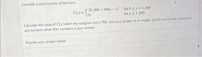 Solved Consider a cost function of the form | Chegg.com
