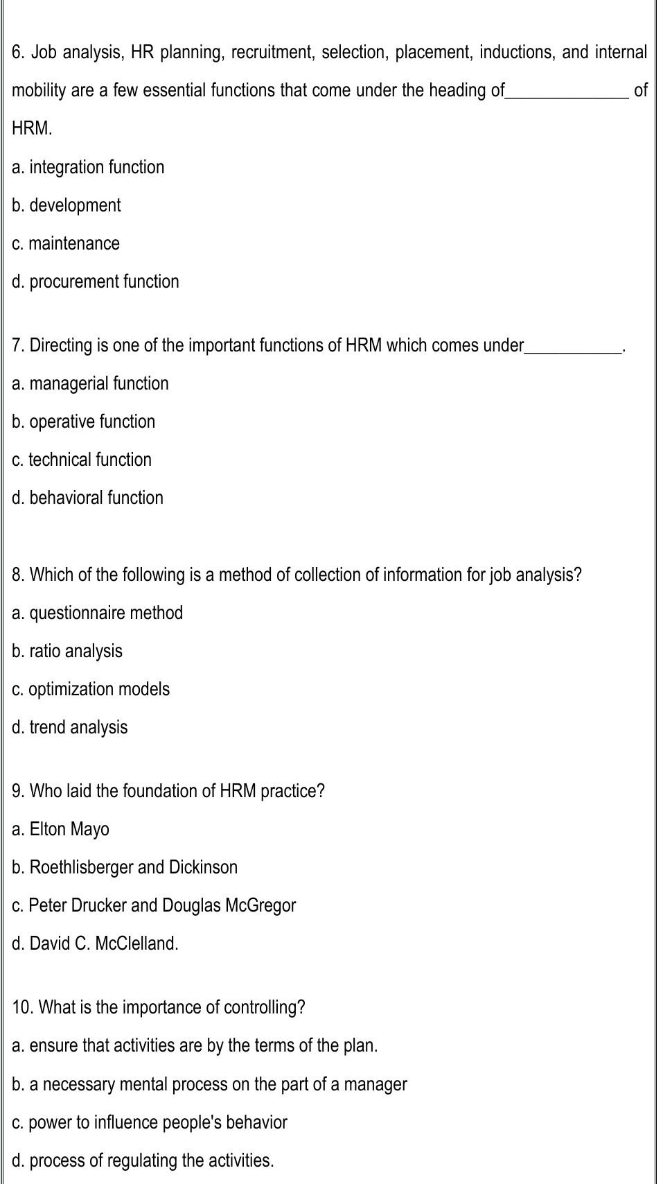 Solved 6. Job analysis, HR planning, recruitment, selection 