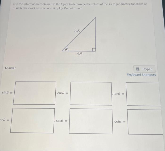 Solved Use the information contained in the figure to