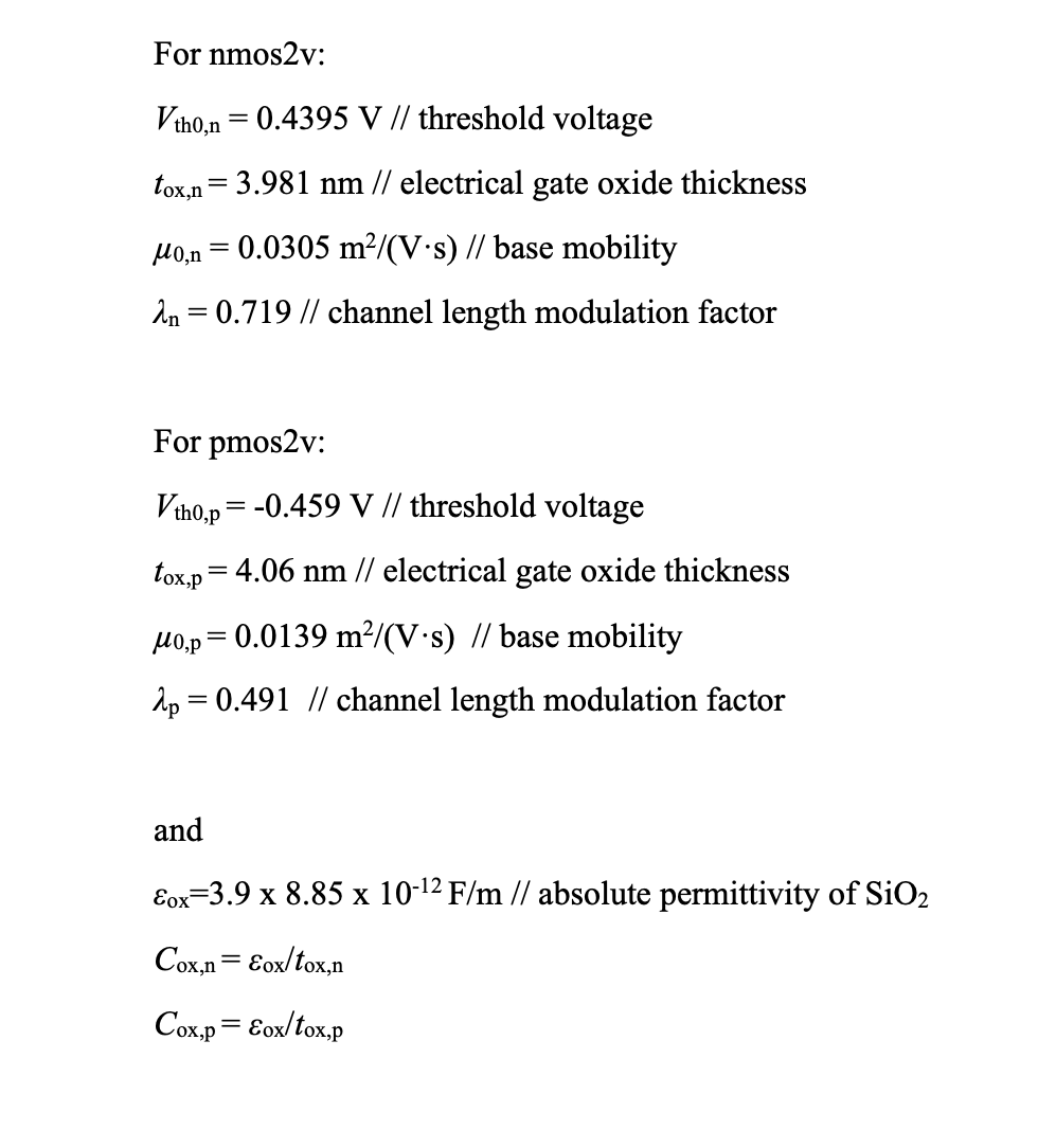 Solved design a nmos or pmos with drain current equal to | Chegg.com