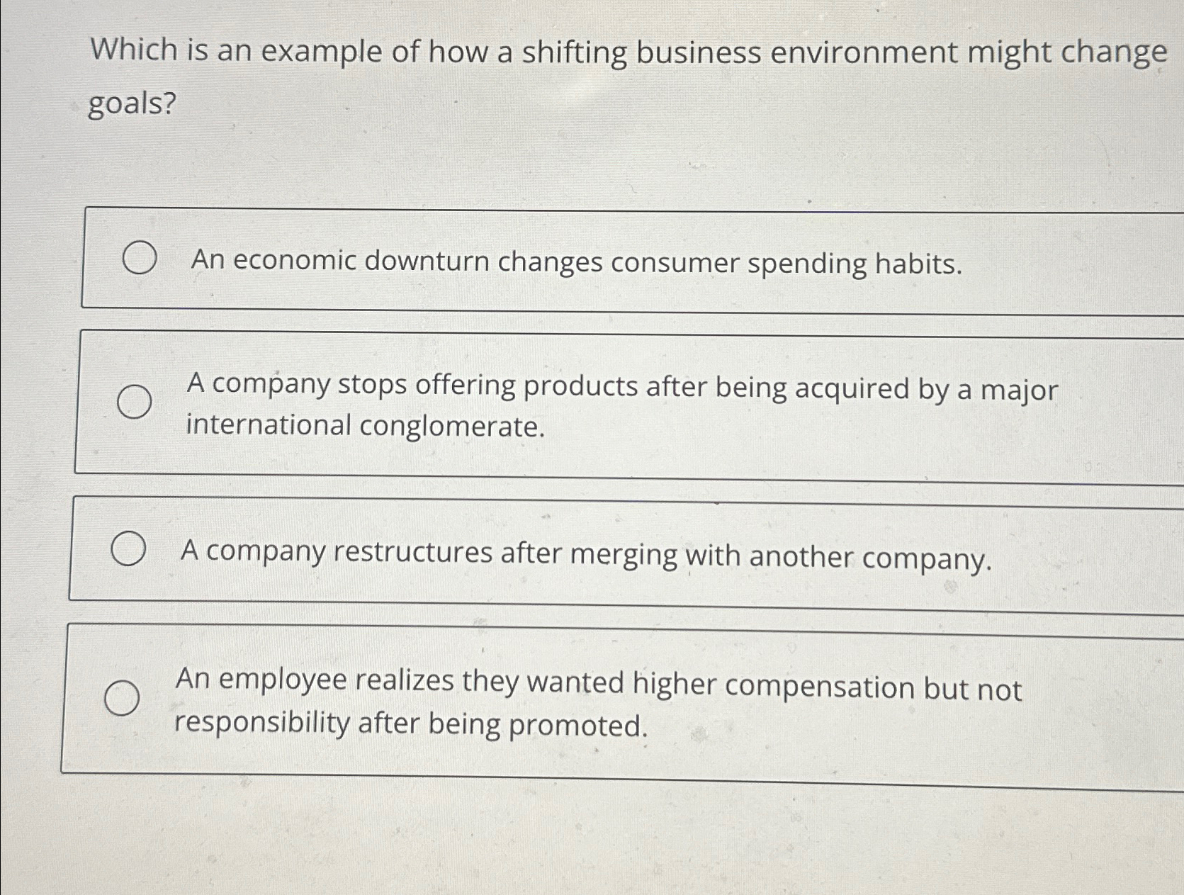 Solved Which is an example of how a shifting business | Chegg.com
