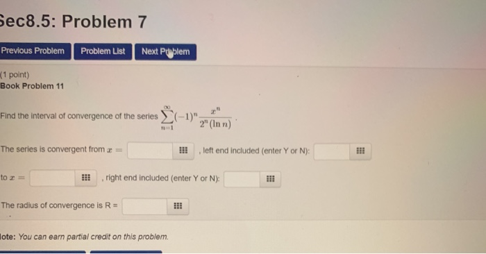 Solved Sec8.5: Problem 7 Previous Problem Problem List Next | Chegg.com
