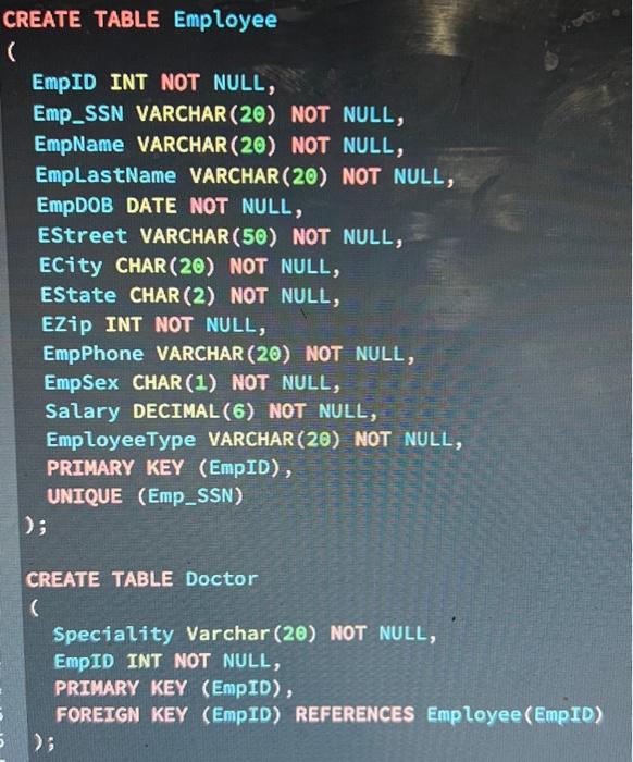 Solved Please show the code for each SQL Query, I will | Chegg.com