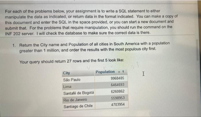 for each of the problems below, your assignment is to | Chegg.com