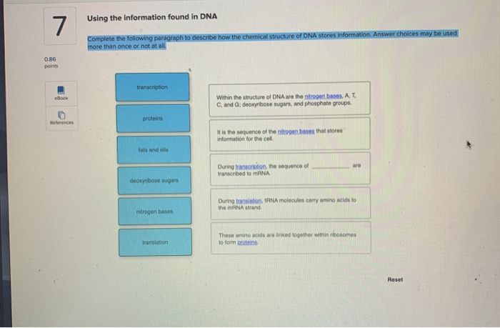 Solved Using the information found in DNA Complete the | Chegg.com