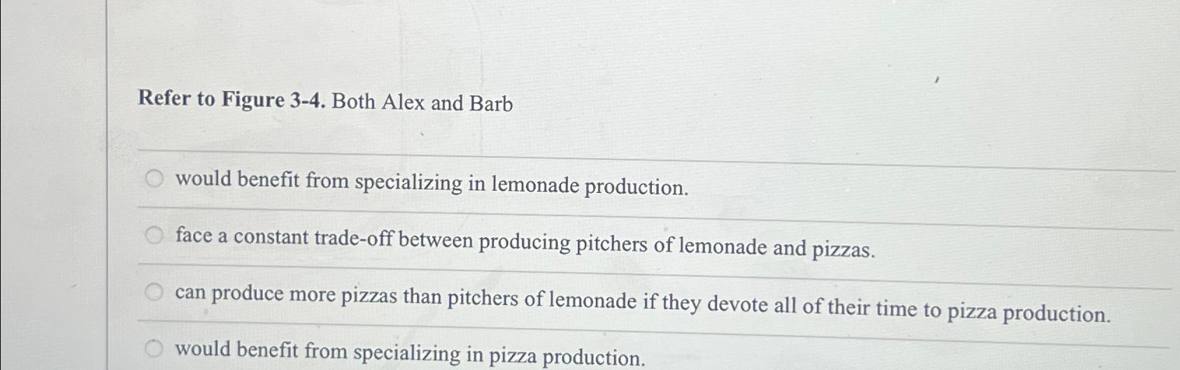 Solved Refer to Figure 34. ﻿Both Alex and Barbwould benefit
