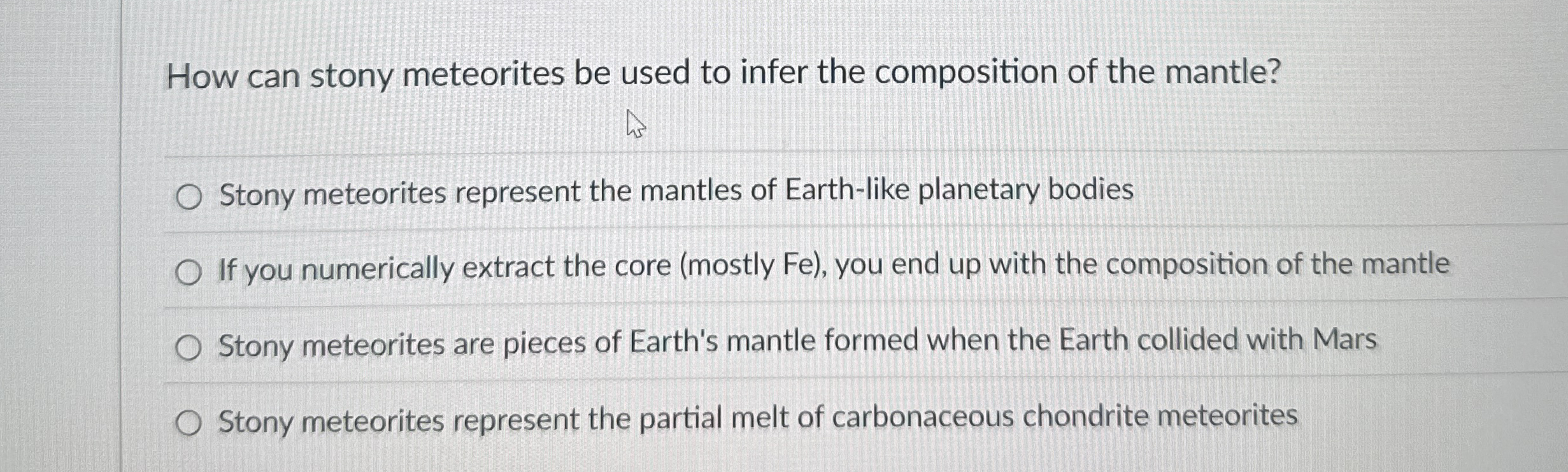 How can stony meteorites be used to infer the | Chegg.com