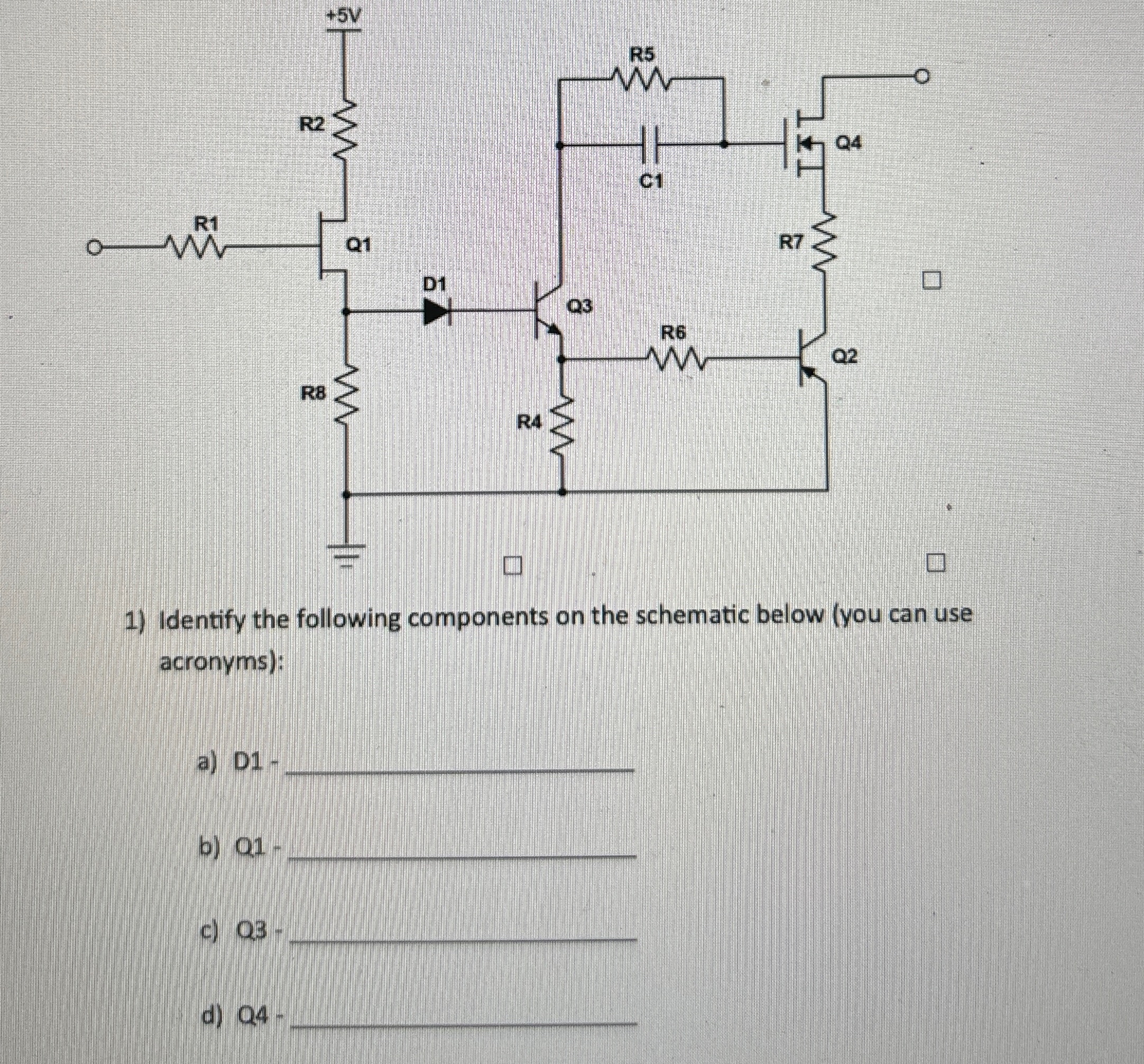 Solved Identify the following components on the schematic | Chegg.com