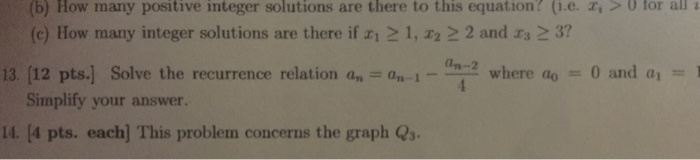 Solved (b) How many positive integer solutions are there to | Chegg.com