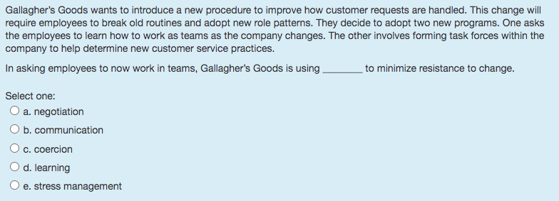 Solved Gallagher's Goods wants to introduce a new procedure | Chegg.com