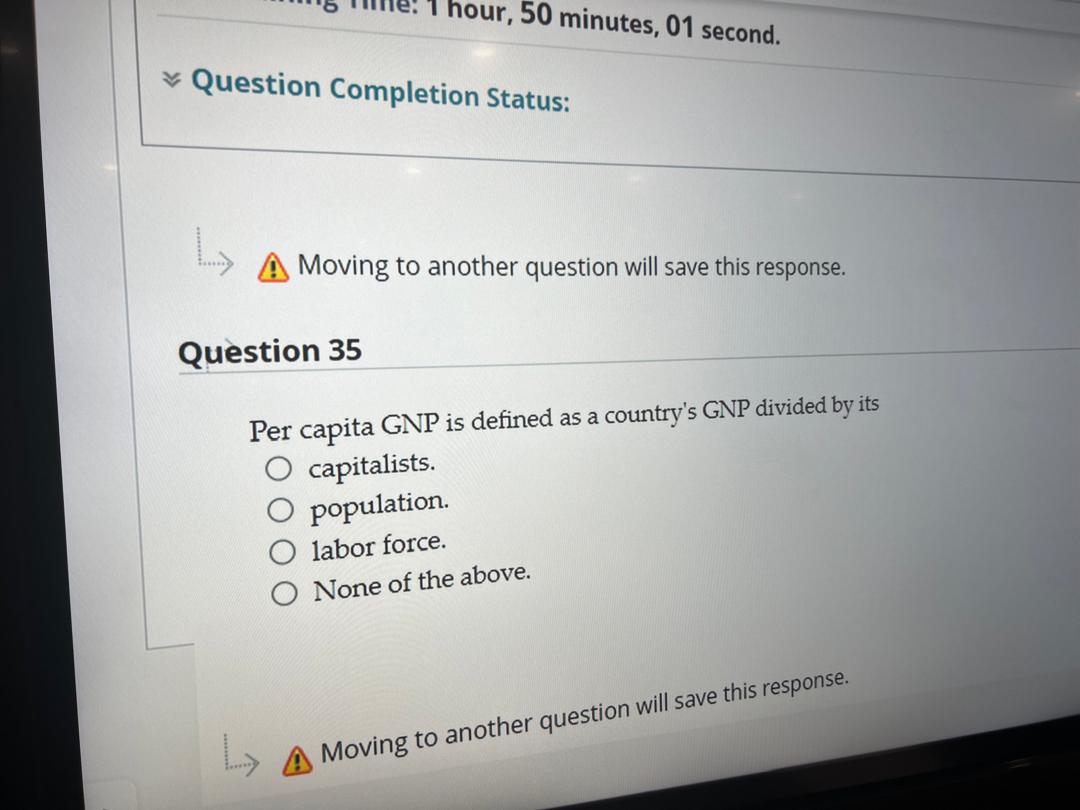 Solved Question Completion Status:Moving to another question | Chegg.com