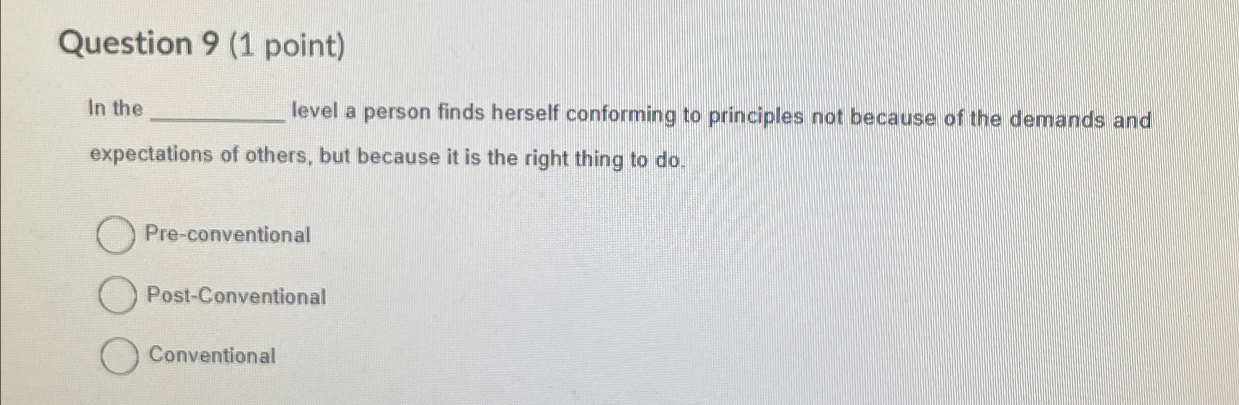 Solved Question 9 (1 ﻿point)In the ﻿level a person finds | Chegg.com