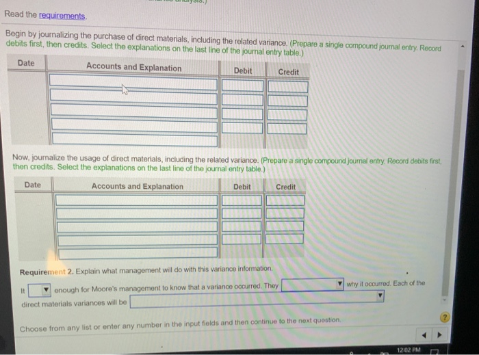 Solved The following direct materials variance analysis was | Chegg.com