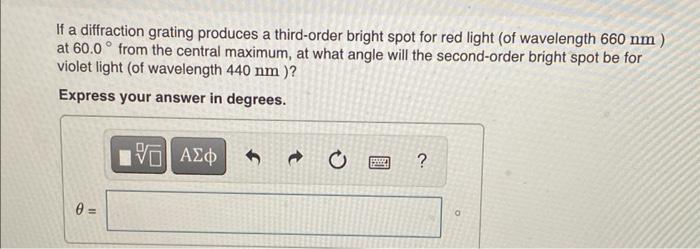 Solved If a diffraction grating produces a third-order | Chegg.com
