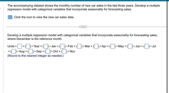 Solved The Accompanying Dataset Shows The Monthly Number Of | Chegg.com