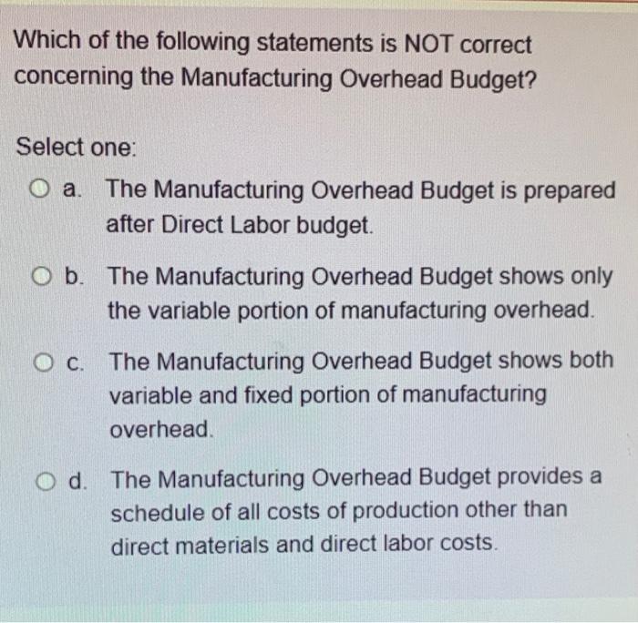 Solved Which of the following statements is NOT correct